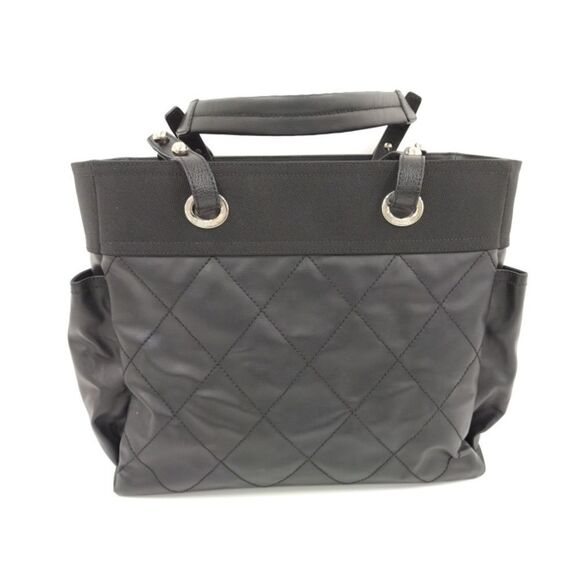 Chanel Tote Bag Paris Biarritz Tote GM Coated Canvas Black - Picture 2 of 8